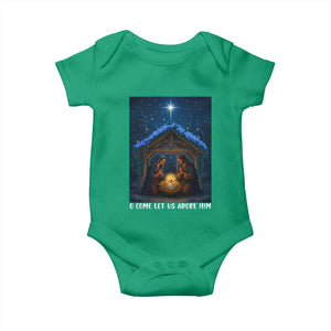 Nativity Scene Christmas Baby Onesie O Come Let Us Adrove Him TS14 Irish Green Print Your Wear