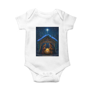 Nativity Scene Christmas Baby Onesie O Come Let Us Adrove Him TS14 White Print Your Wear