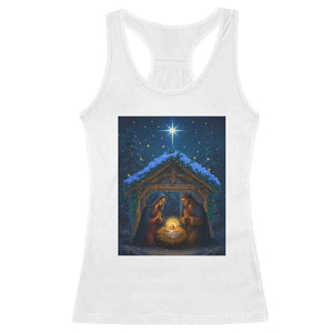 Nativity Scene Christmas Racerback Tank Top O Come Let Us Adrove Him TS14 White Print Your Wear