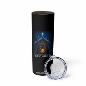 Nativity Scene Christmas Skinny Tumbler O Come Let Us Adrove Him TS14 Print Your Wear