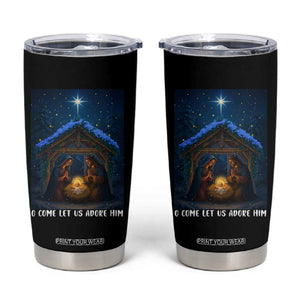 Nativity Scene Christmas Tumbler Cup O Come Let Us Adrove Him TS14 Black Print Your Wear