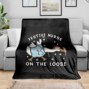 Funny ER Nurse Goose Christmas Throw Blanket Festive Nurses On The Loose TS14 Print Your Wear