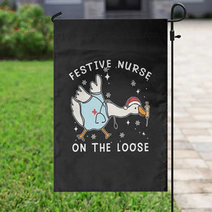 Funny ER Nurse Goose Christmas Garden Flag Festive Nurses On The Loose TS14 Print Your Wear