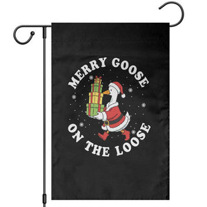 Festive Goose on The Loose Garden Flag Funny Goose Christmas Meme TS14 Black Print Your Wear