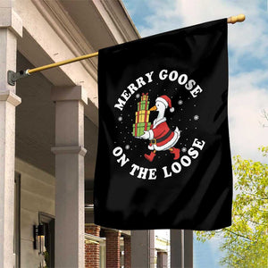 Festive Goose on The Loose Garden Flag Funny Goose Christmas Meme TS14 Print Your Wear