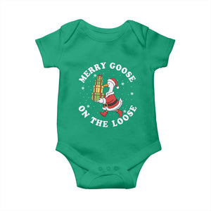 Festive Goose on The Loose Baby Onesie Funny Goose Christmas Meme TS14 Irish Green Print Your Wear