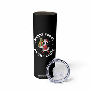 Festive Goose on The Loose Skinny Tumbler Funny Goose Christmas Meme TS14 Print Your Wear