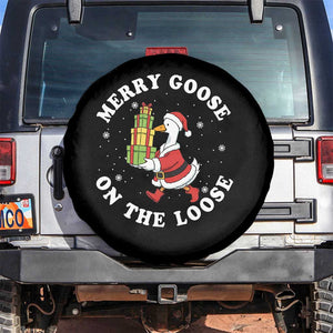 Festive Goose on The Loose Spare Tire Cover Funny Goose Christmas Meme TS14 No hole Black Print Your Wear