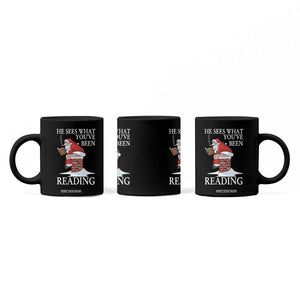 Funny Bookish Christmas Coffee Mug He Sees What You Have Been Reading TS14 Print Your Wear