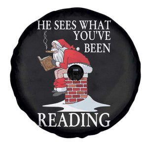 Funny Bookish Christmas Spare Tire Cover He Sees What You Have Been Reading TS14 Print Your Wear