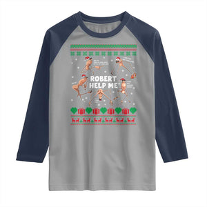Marcus The Worm Christmas Meme Raglan Shirt TS14 Sport Gray Navy Print Your Wear