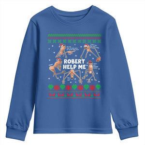 Marcus The Worm Christmas Meme Youth Sweatshirt TS14 Royal Blue Print Your Wear