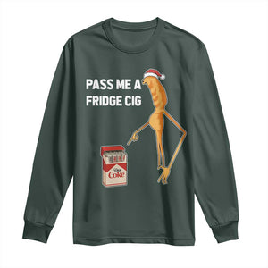Marcus The Worm Christmas Meme Long Sleeve Shirt Pass Me A Fridge Cig TS14 Dark Forest Green Print Your Wear
