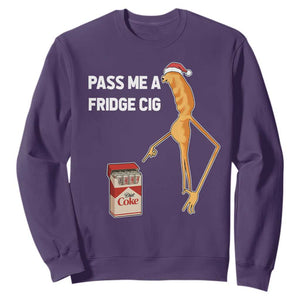 Marcus The Worm Christmas Meme Sweatshirt Pass Me A Fridge Cig TS14 Purple Print Your Wear
