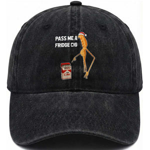 Marcus The Worm Robert Meme Christmas Washed Cotton Baseball Cap Pass Me A Fridge Cig TS14 Washed Cap Universal Fit Black Print Your Wear