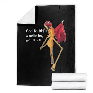 God Forbid A White Boy Get A Lil Motion Throw Blanket Marcus The Worm Robert Meme Cosplay TS14 Black Print Your Wear