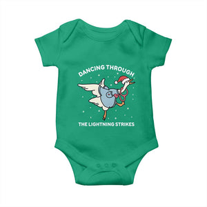 Christmas Goose Nurse Baby Onesie Dancing Through The Lightning Strikes TS14 Irish Green Print Your Wear