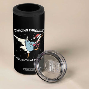 Christmas Goose Nurse 4 in 1 Can Cooler Tumbler Dancing Through The Lightning Strikes - Print Your Wear