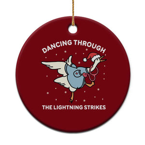 Christmas Goose Nurse Ceramic Ornament Dancing Through The Lightning Strikes - Print Your Wear