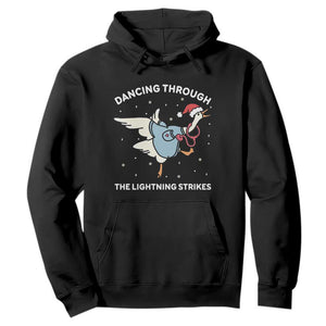 Christmas Goose Nurse Hoodie Dancing Through The Lightning Strikes TS14 Black Print Your Wear