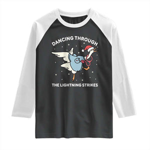 Christmas Goose Nurse Raglan Shirt Dancing Through The Lightning Strikes TS14 Black White Print Your Wear