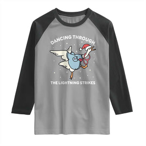 Christmas Goose Nurse Raglan Shirt Dancing Through The Lightning Strikes TS14 Sport Gray Black Print Your Wear