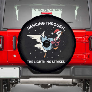 Christmas Goose Nurse Spare Tire Cover Dancing Through The Lightning Strikes TS14 Black Print Your Wear