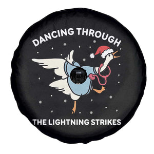 Christmas Goose Nurse Spare Tire Cover Dancing Through The Lightning Strikes TS14 Print Your Wear