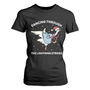 Christmas Goose Nurse T Shirt For Women Dancing Through The Lightning Strikes TS14 Black Print Your Wear