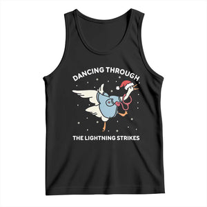 Christmas Goose Nurse Tank Top Dancing Through The Lightning Strikes TS14 Black Print Your Wear
