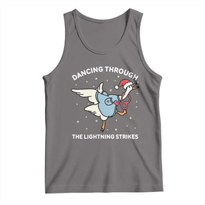 Christmas Goose Nurse Tank Top Dancing Through The Lightning Strikes TS14 Deep Heather Print Your Wear
