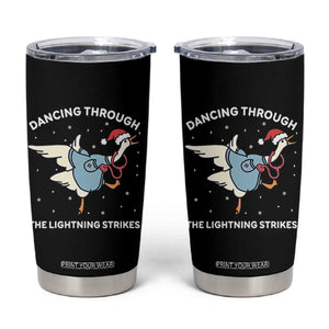Christmas Goose Nurse Tumbler Cup Dancing Through The Lightning Strikes TS14 Black Print Your Wear