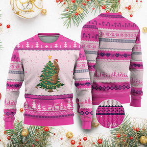 Marcus The Worm Meme Funny Xmas Ugly Christmas Sweater TS14 Hot Pink Print Your Wear