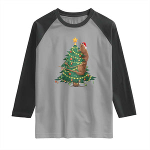 Marcus The Worm Meme Funny Christmas Raglan Shirt TS14 Sport Gray Black Print Your Wear