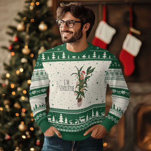 Marcus The Worm Xmas Meme Ugly Christmas Sweater I Am Sensitive TS14 Beige Green Print Your Wear