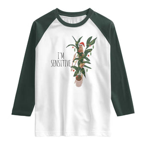 Marcus The Worm Christmas Meme Raglan Shirt I Am Sensitive TS14 White Dark Forest Green Print Your Wear