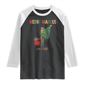 Marcus The Worm Christmas Meme Raglan Shirt TS14 Black White Print Your Wear