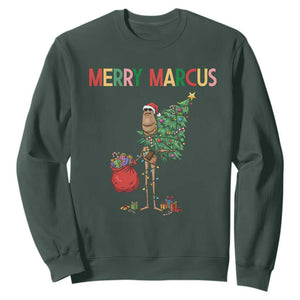 Marcus The Worm Christmas Meme Sweatshirt TS14 Dark Forest Green Print Your Wear