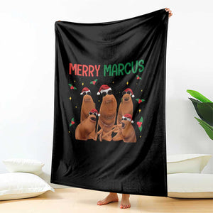 Marcus The Worm Christmas Meme Throw Blanket Funny Brain Rot Gen Z Xmas TS14 Print Your Wear