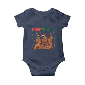 Marcus The Worm Christmas Meme Baby Onesie Funny Brain Rot Gen Z Xmas TS14 Navy Print Your Wear