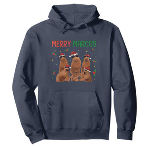 Marcus The Worm Christmas Meme Hoodie Funny Brain Rot Gen Z Xmas TS14 Navy Print Your Wear