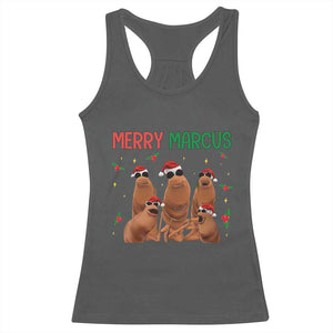 Marcus The Worm Christmas Meme Racerback Tank Top Funny Brain Rot Gen Z Xmas TS14 Dark Heather Print Your Wear