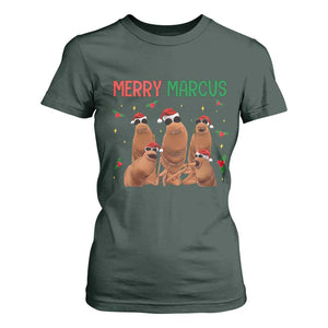 Marcus The Worm Christmas Meme T Shirt For Women Funny Brain Rot Gen Z Xmas TS14 Dark Forest Green Print Your Wear