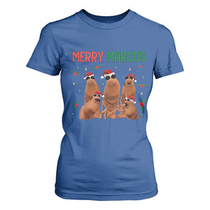 Marcus The Worm Christmas Meme T Shirt For Women Funny Brain Rot Gen Z Xmas TS14 Royal Blue Print Your Wear