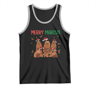 Marcus The Worm Christmas Meme Tank Top Funny Brain Rot Gen Z Xmas TS14 Black Athletic Heather Print Your Wear