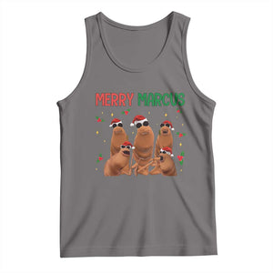Marcus The Worm Christmas Meme Tank Top Funny Brain Rot Gen Z Xmas TS14 Deep Heather Print Your Wear
