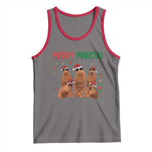 Marcus The Worm Christmas Meme Tank Top Funny Brain Rot Gen Z Xmas TS14 Deep Heather Red Print Your Wear