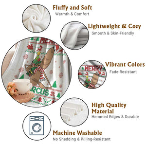 Marcus The Worm Christmas Meme Throw Blanket Funny Brain Rot Xmas TS14 Print Your Wear