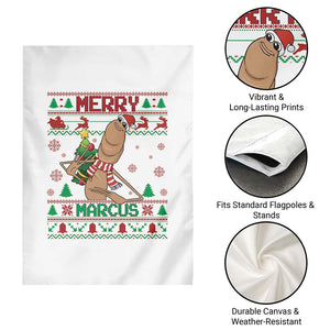 Marcus The Worm Christmas Meme Garden Flag Funny Brain Rot Xmas TS14 Print Your Wear