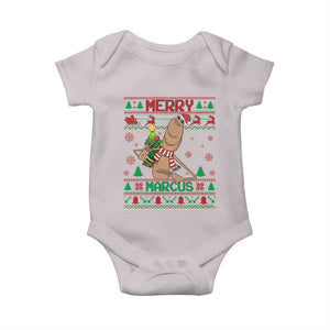 Marcus The Worm Christmas Meme Baby Onesie Funny Brain Rot Xmas TS14 Ice Gray Print Your Wear